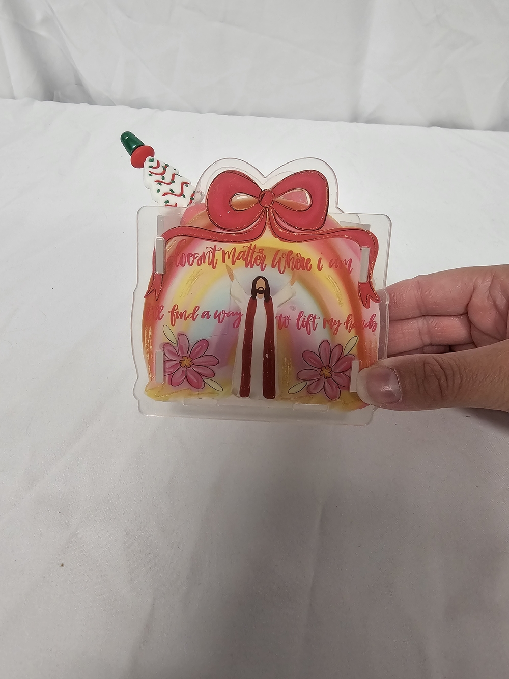 Pink Rainbow Bow Pen Holder - Home Accents